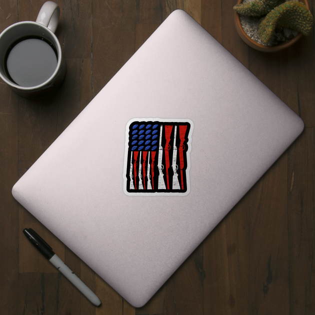 Skeet Shooting USA Flag Trap Shooting Clay Pigeon by ChrisselDesigns